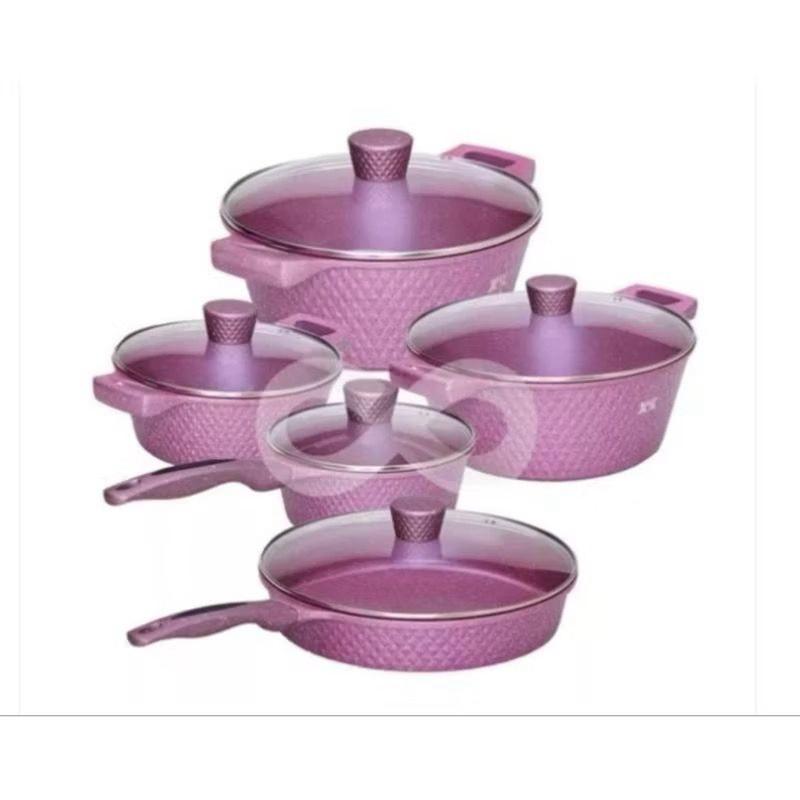 do　ピンク36 Jogo De Panelas Antiaderente Cerâmica Conjunto 5 Peças Gás Indução